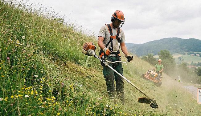 Ausmäharbeiten an Böschungen